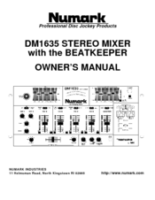 Numark DM1635 Owner's Manual