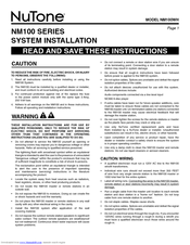 NuTone NM100WH Installation Manual