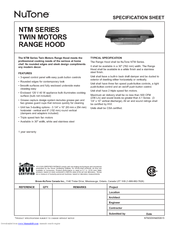 NuTone NTM Series Specification Sheet