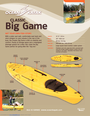 Ocean Kayak Classic Big Game Specification Sheet