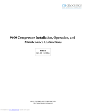 HELIX Compressor 9600 Installation & Operating Instructions Manual