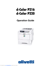 Olivetti d-Color P216 Operation Manual