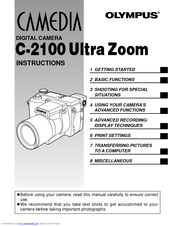 Olympus CAMEDIA C-2100 Ultra Zoom Instructions Manual