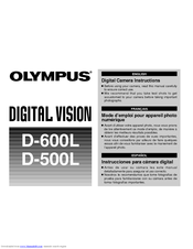 Olympus D-600L - CAMEDIA Digital Camera SLR User Instructions