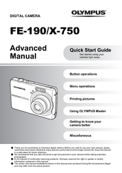 Olympus FE-190 Quick Start Manual