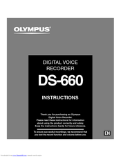 Olympus DS-660 Instructions Manual