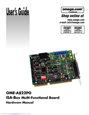 Omega ISA- BUS MULTI-FUNCTIONAL BOARD OME-A822PG Hardware Manual