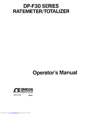 Omega Engineering DP-F30 Series Operator's Manual