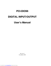 Omega Engineering DIGITAL INPUT/OUTPUT PCI-DIO96 User Manual