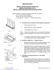 Omega Metal Liner and Decorative Wood Hood Installation Instructions