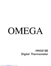 Omega HH501BE Manual