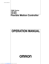 Omron HOME SECURITY SYSTEM - MOTION SENSOR FQM1-CM001 Operation Manual