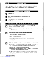 One for All SV-1100 User Manual