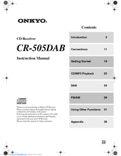 Onkyo CR-505DA Instruction Manual