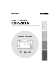 Onkyo CDR-201A Operating Instructions Manual