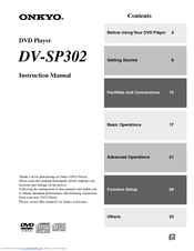 Onkyo DV-SP302 Instruction Manual