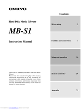 Onkyo MB-S1 Instruction Manual