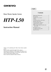 Onkyo HTP-L50 Instruction Manual