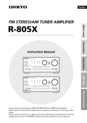 Onkyo R-805X Instruction Manual