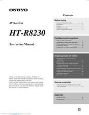 Onkyo HT-R8230 Instruction Manual