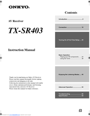 Onkyo TX-SR403 Instruction Manual