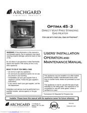 Archgard Optima 45-3 Installation & Maintenance
