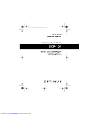 Optimus SCP-104 Owner's Manual