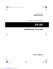 Optimus CR-307 Owner's Manual