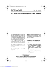 Optimus STS 600 User Manual