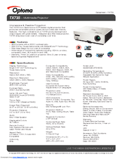 Optoma TX735 Specifications