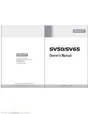 Optoma SV65HF Owner's Manual