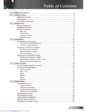 Optoma Optoma DX606V User Manual