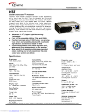 Optoma H55 Datasheet
