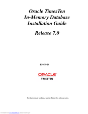 Oracle TimesTen In-Memory Database 7.0 Installation Manual