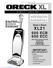 Oreck XL21-600 User Manual