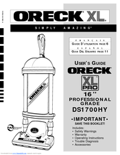 Oreck XL PRO DS1700HY User Manual