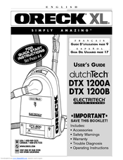 Oreck duchTech DTX 1200A User Manual