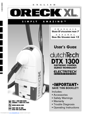 Oreck DutchTech DTX 1300 User Manual
