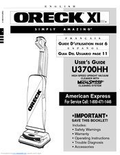 Oreck U3700HH User Manual