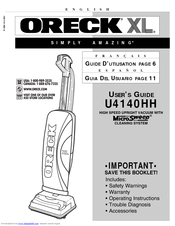 Oreck XL U4140HH User Manual