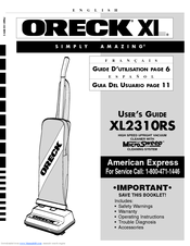 Oreck XL 2310RS User Manual