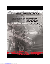 Orion 2002 Owner's Manual