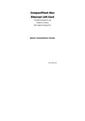 Palm CompactFlash 10/100 Quick Installation Manual