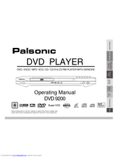 Palsonic DVD9200 Operating Manual
