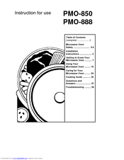 Palsonic PMO-850 Lnstructions For Use