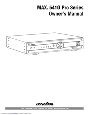 Panamax Max 5410 Pro Series Owner's Manual