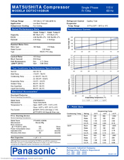 Panasonic DD73C14GBU6 Specification Sheet