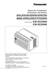 Panasonic CW-XC54HU Installation And Operating Instructions Manual