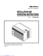 Panasonic HQ-2051RH Installation And Operating Instructions Manual