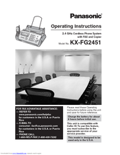 Panasonic KXFG2451 - B/W Thermal Transfer Operating Instructions Manual